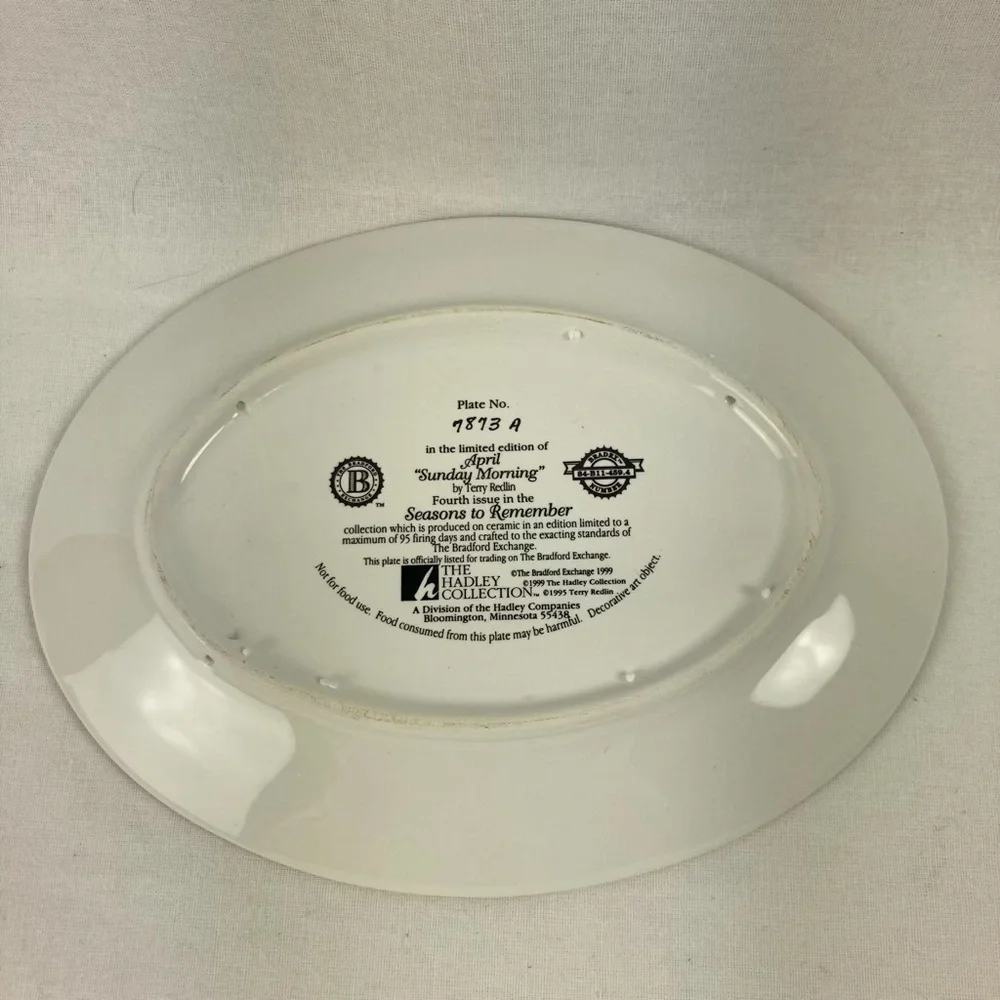 The Bradford Exchange APRIL Sunday Morning Plate - Seasons to Remember #4 1999